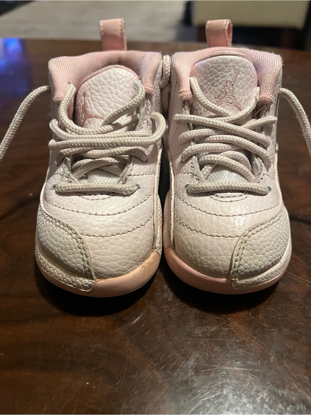 Jordan Pink Pearl 12s  Baby/Toddler Sneakers in Light Pink and White